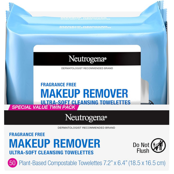 50-Count Neutrogena Cleansing Fragrance Free Makeup Remover Face Wipes