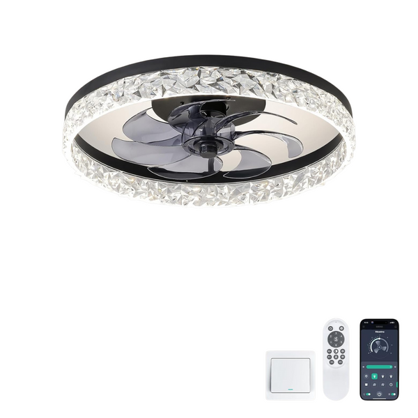 Mcestna Smart Modern Flush Mount Ceiling Fans W/lights (4 Colors)