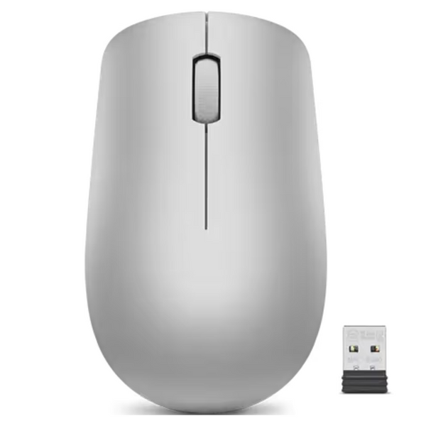 Lenovo 530 Full Size Ambidextrous Wireless Mouse (Platinum Grey)