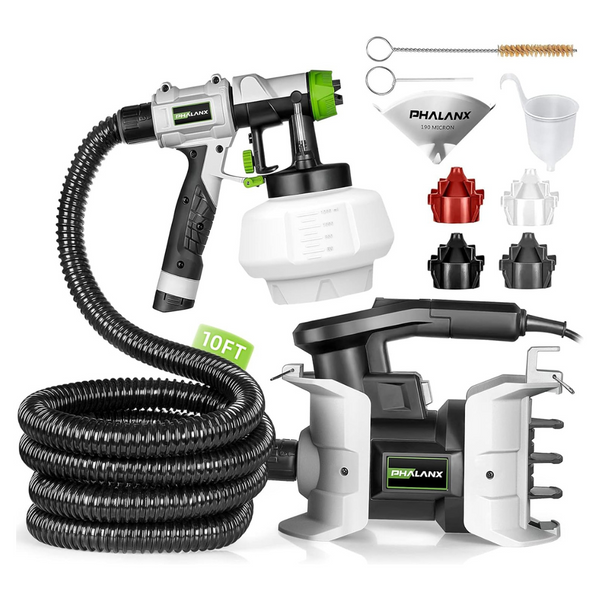 700W Spray Gun With 10FT Air Hose 4 Nozzles And 3 Patterns