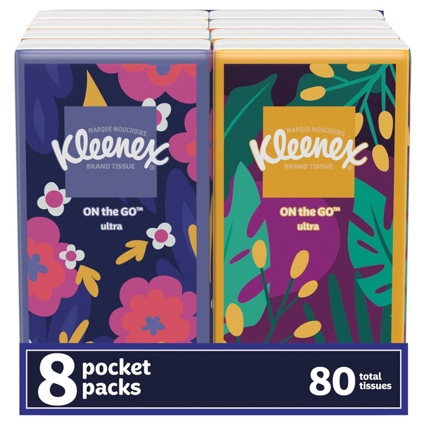 80-Count Kleenex On-The-Go Absorbent Facial Tissues