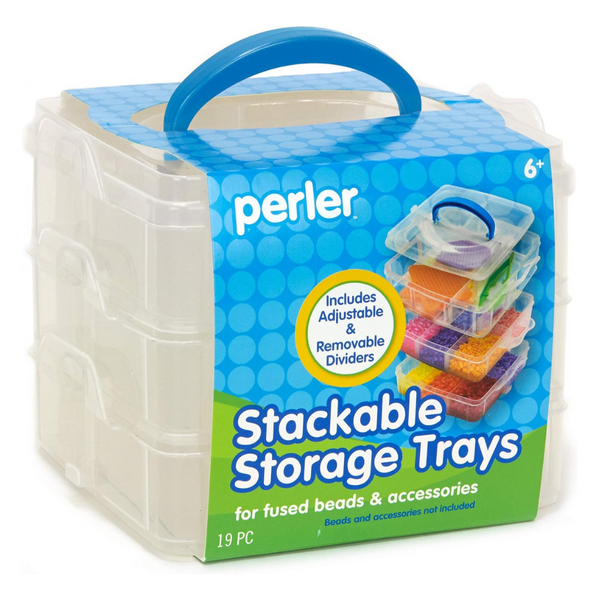 3-Piece Perler Large Stackable Storage Container Bead Trays