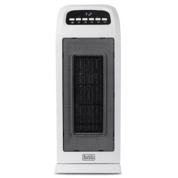 Black+Decker 1500W 2-in-1 Oscillating Fan Ceramic Tower Heater/Cooler