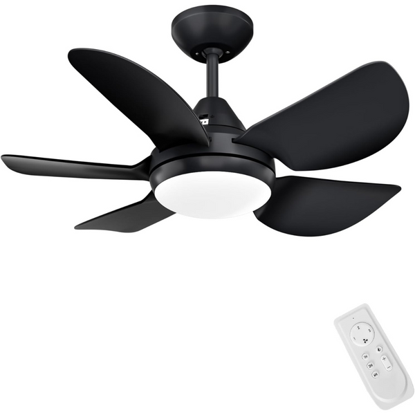 CJOY 30" Black Small Ceiling Fan With Light