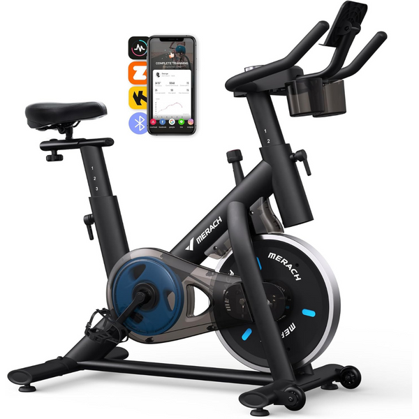 Merach Exercise Bike With Enhanced Electronic Led Monitor & App