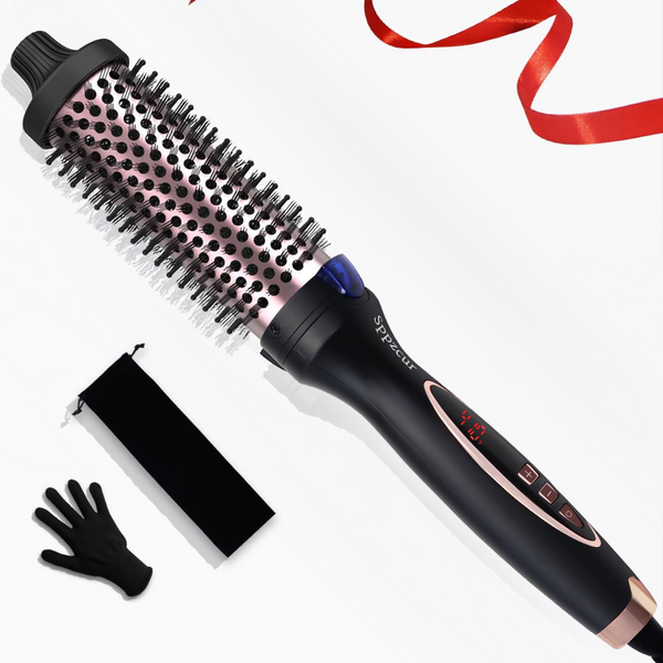 Curling Iron 1.25 Inch Ionic Thermal Brush With LCD Display