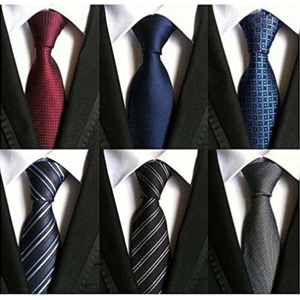 6-Piece WeiShang Lot Classic Woven Jacquard Neck Men's Ties