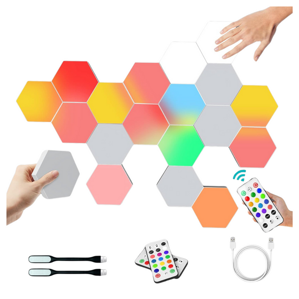 6-Pack Arcwares Hexagon RGB LED Wall Lights With Remote