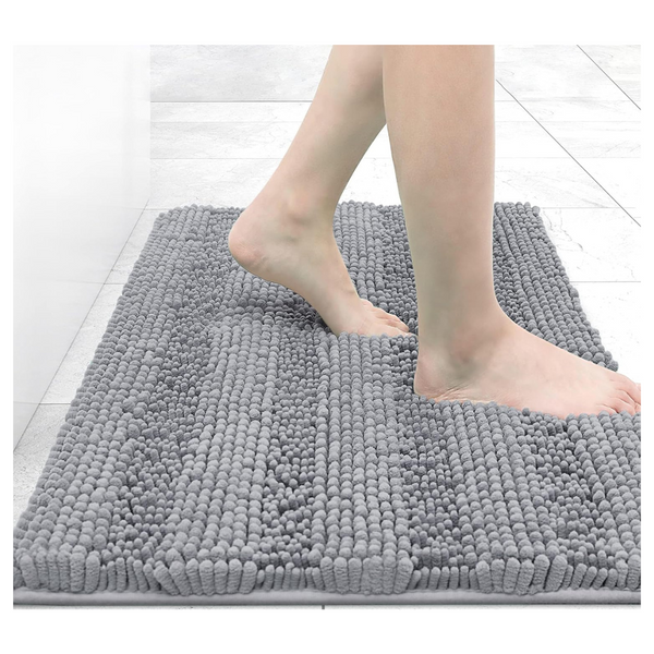 Grandaily Chenille Striped Bathroom Rugs