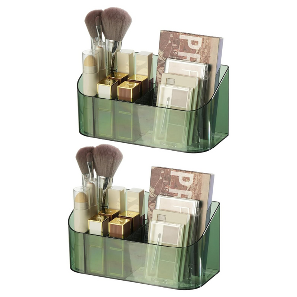 2-Pack Adjustable Premium Crystal Display Makeup Trays