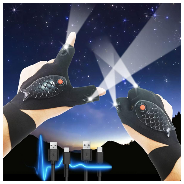 2-Pack Mucco Rechargeable LED Flashlight Gloves