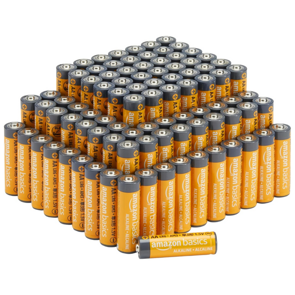 100-Pack Amazon Basics High Performance AA Alkaline Batteries