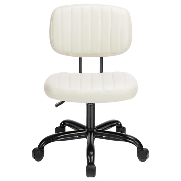 Ergonomic PU Leather Computer Height Adjustable Armless Office Chair