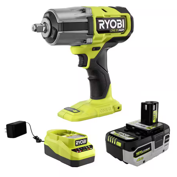 Ryobi One+ 18v Brushless Cordless 4-Mode 1/2" Impact Wrench Kit