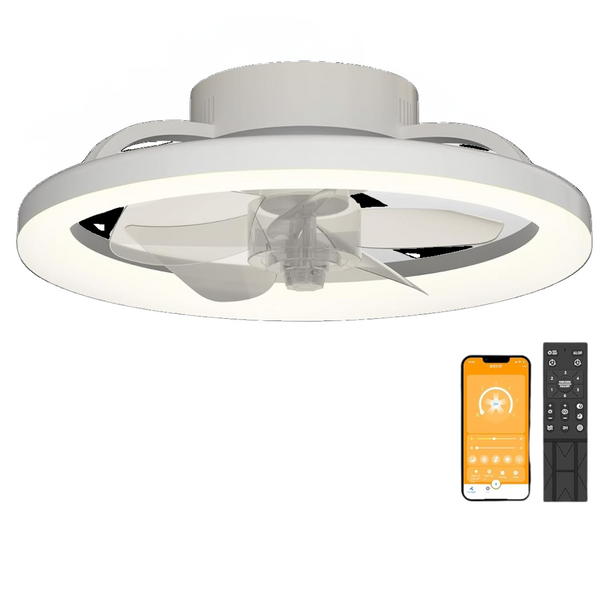 Mcestna 16" Bladeless Low Profile Modern Ceiling Fans With Lights