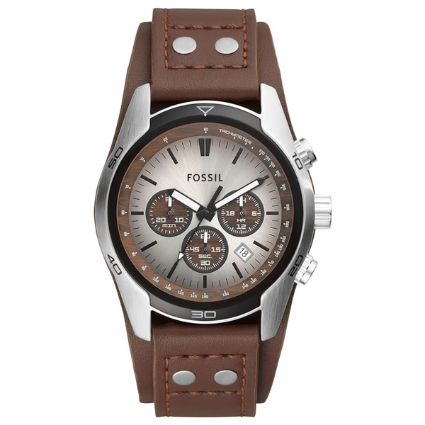 Fossil Men's Coachman Quartz Stainless Steel & Leather Chronograph Watch