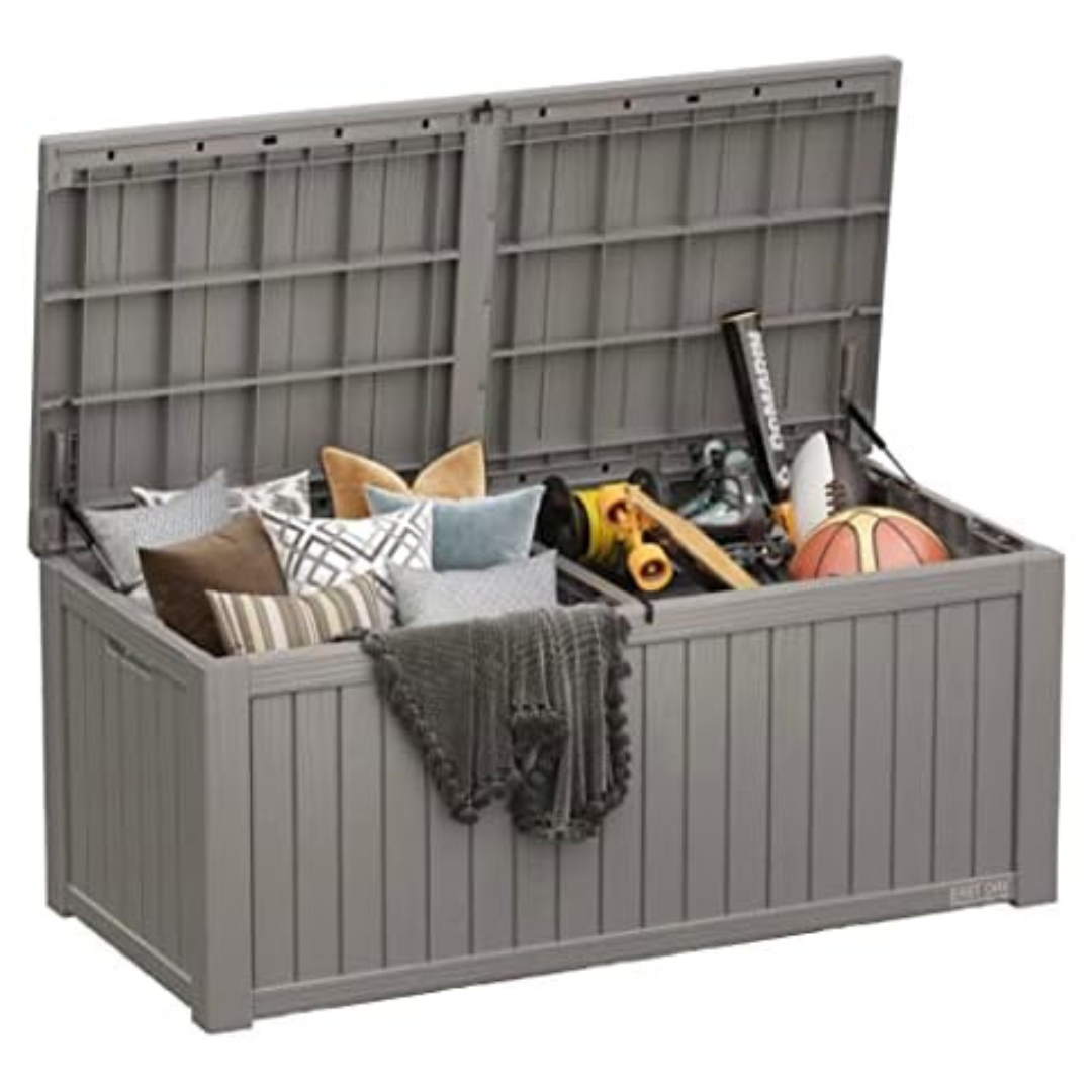 East Oak 150 Gallon Large Deck Outdoor Storage Box With Padlock