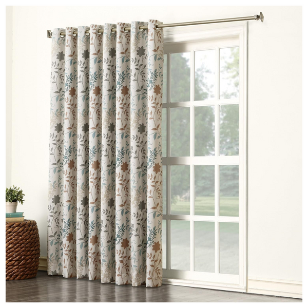 Sun Zero Kara Floral Print Grommet Sliding Patio Door Curtain Panel