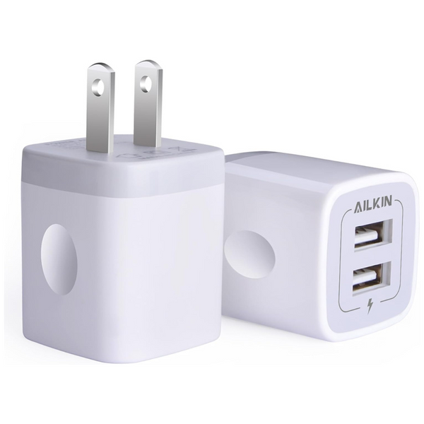 2-Pack 2.1A Dual Port Quick Wall Charger