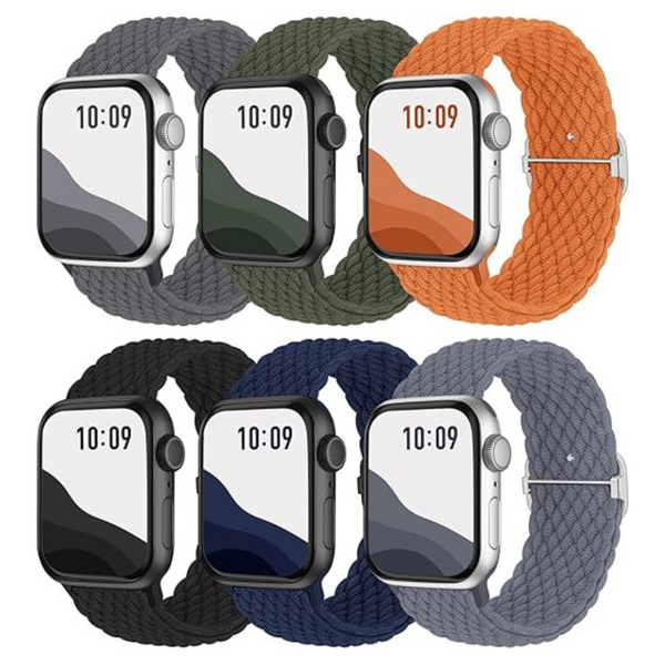 Save 50%: 6-Pack Braided Solo Loop Bands Compatible For Apple Watch (Various)