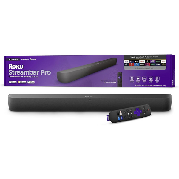 Roku Streambar Pro 4K Streaming Player & Soundbar W/ Voice Remote