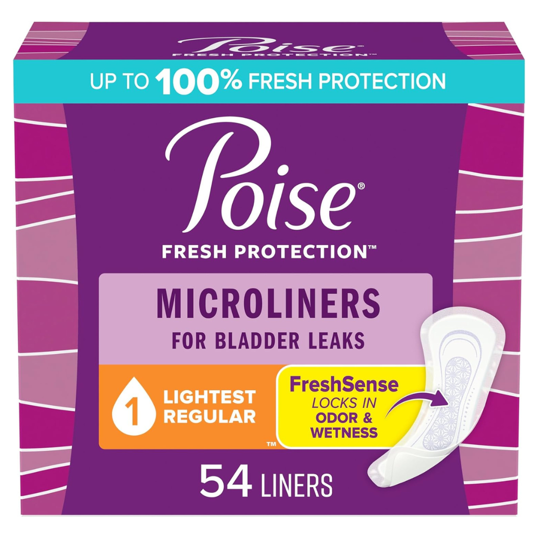54-Count Poise Microliners Incontinence & Postpartum Panty Liners