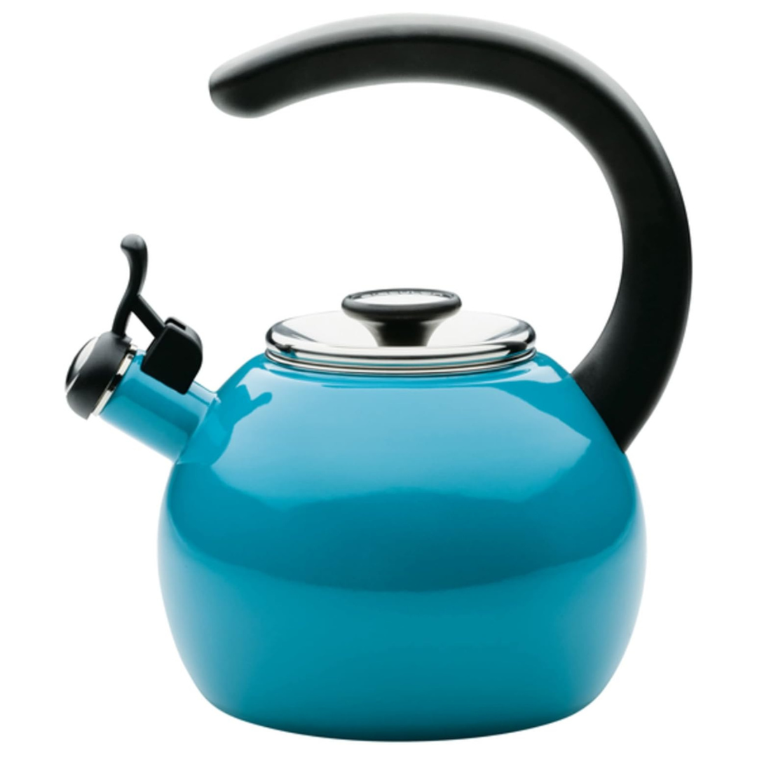 Circulon 2 Qt. Enamel On Steel Whistling Teakettle/Teapot (2 Color)