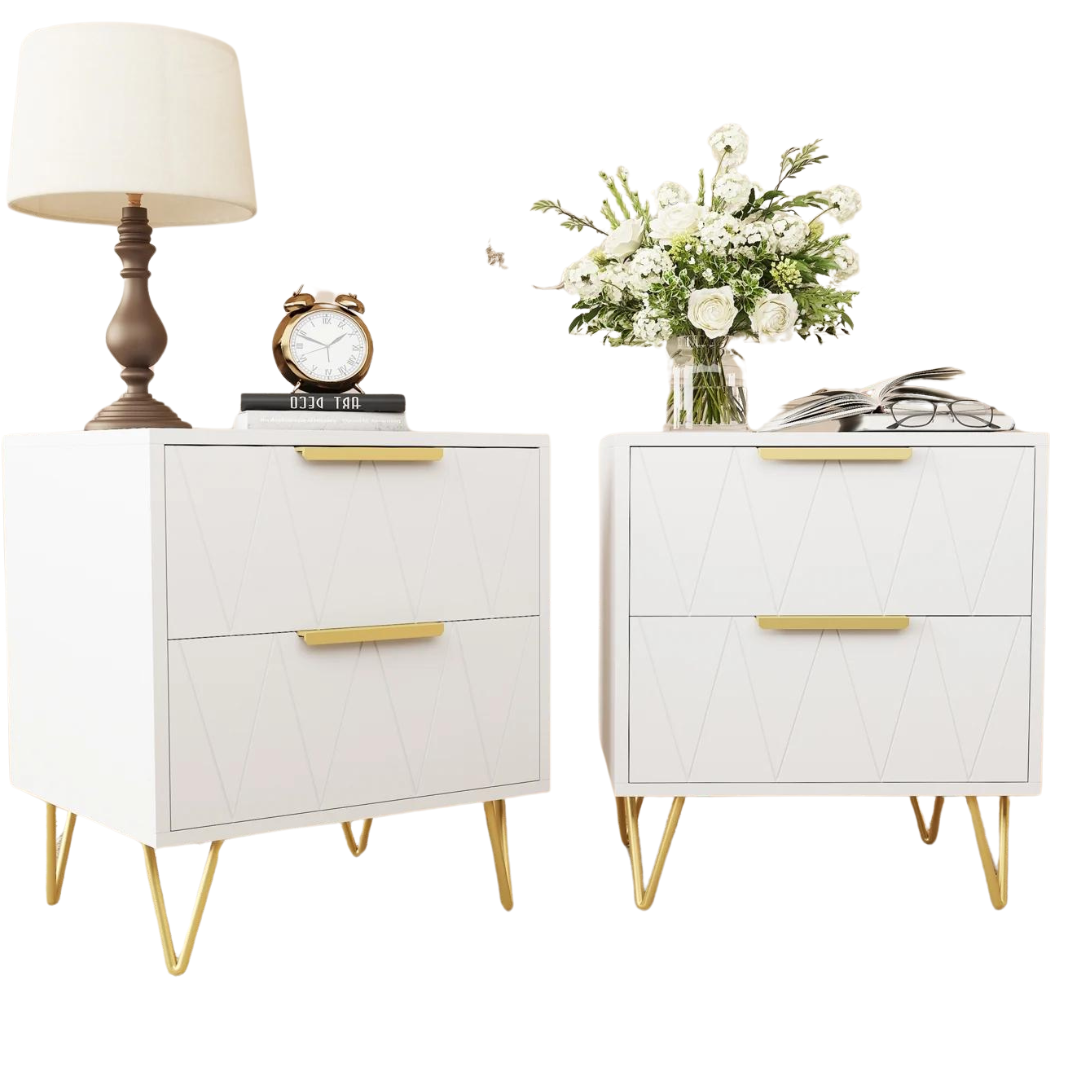 2-Pack Behost Nightstand With Modern 2 Drawers