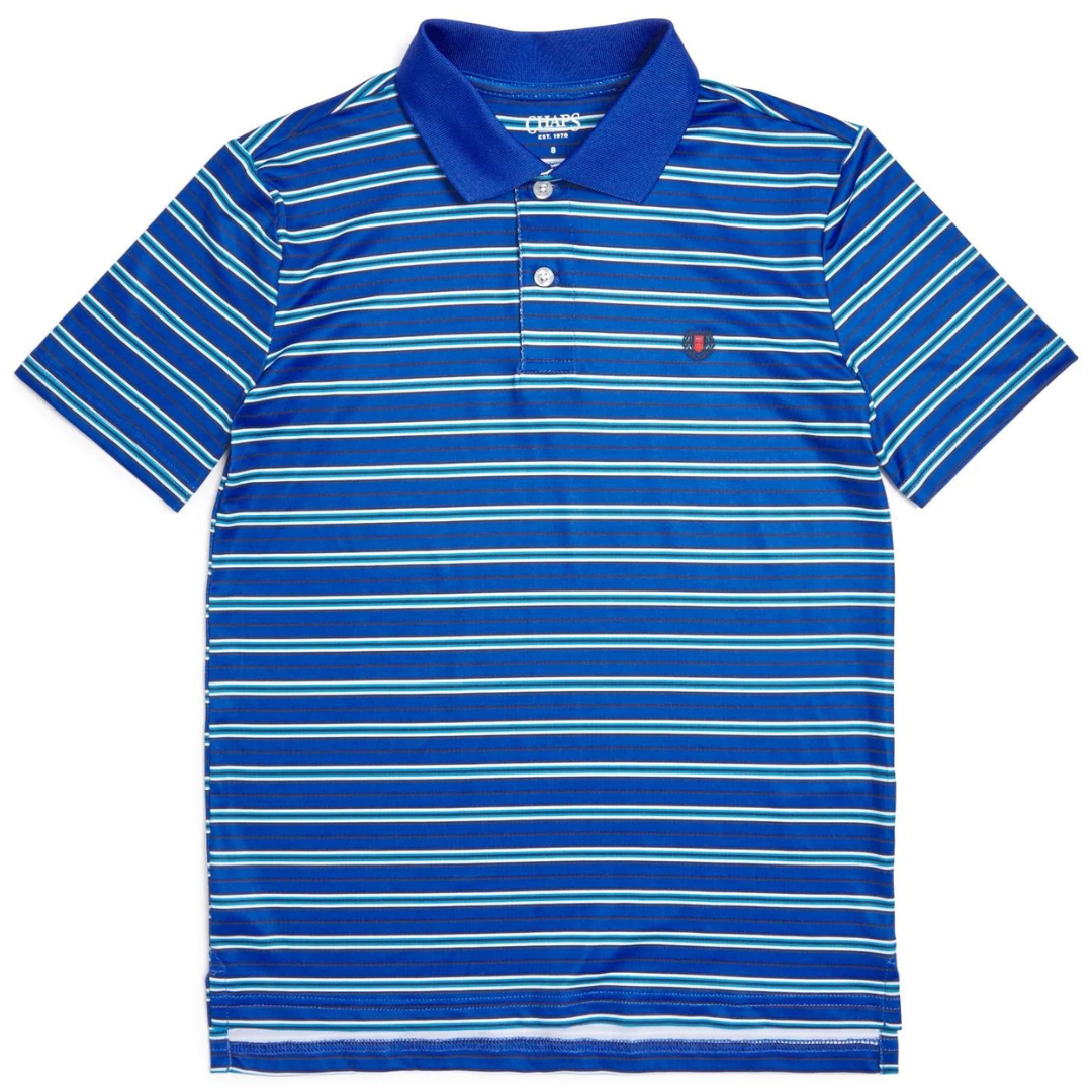 Chaps Boys Striped Active Stretch Polo Shirts (Various)