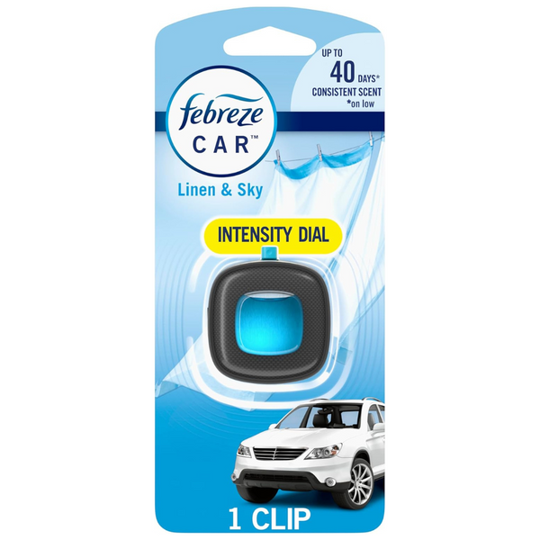 Febreze Car Air Freshener Vent Clip, Linen & Sky