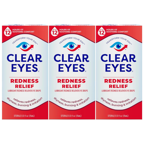 3-Pack Clear Eyes Redness Relief Eye Drops (0.5 Fl Oz)