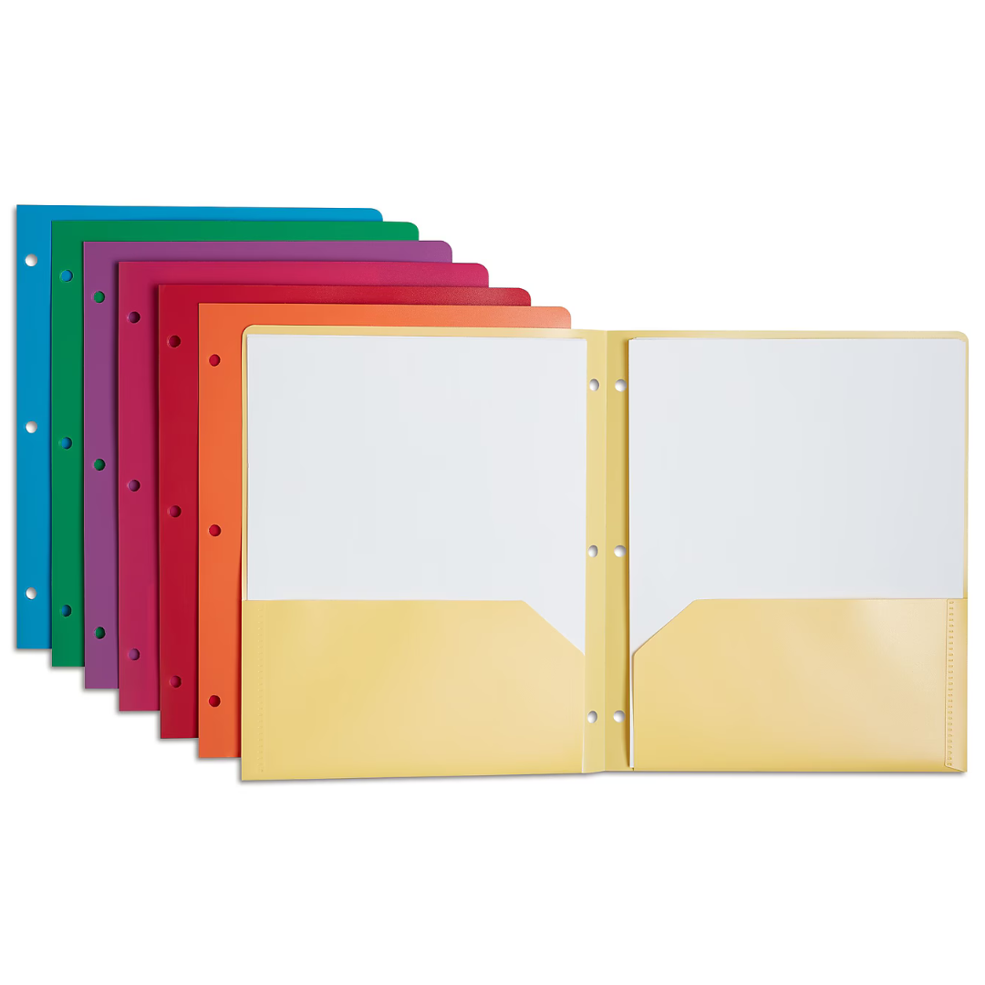Staples Poly 2-Pocket School Folder