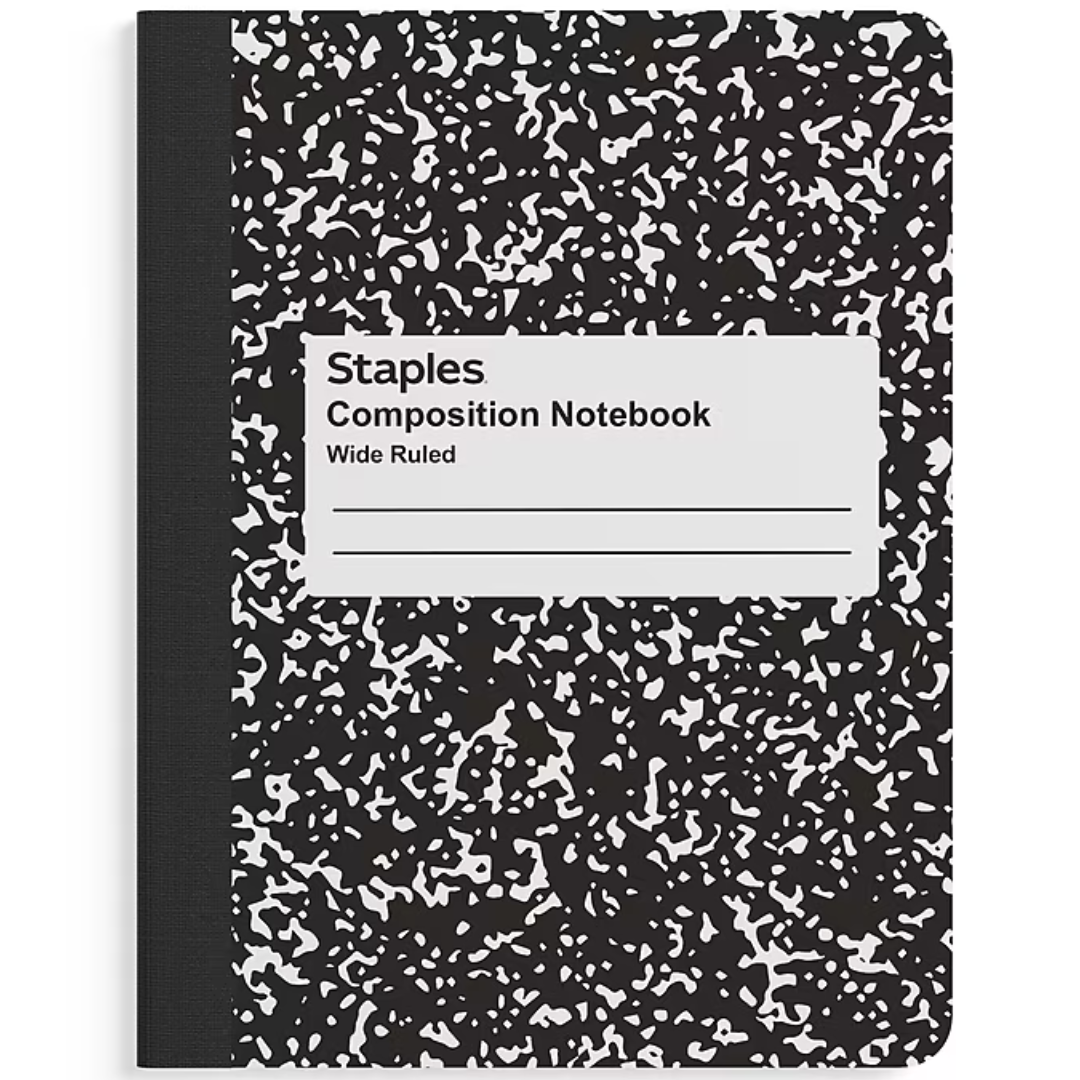 Staples 7.5" x 9.75" Wide Ruled 100 Sheets Composition Notebook