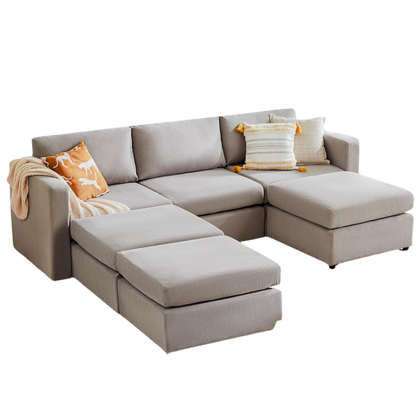 Convertible U-Shaped Modern Modular 7 Seat Sectional Sofa