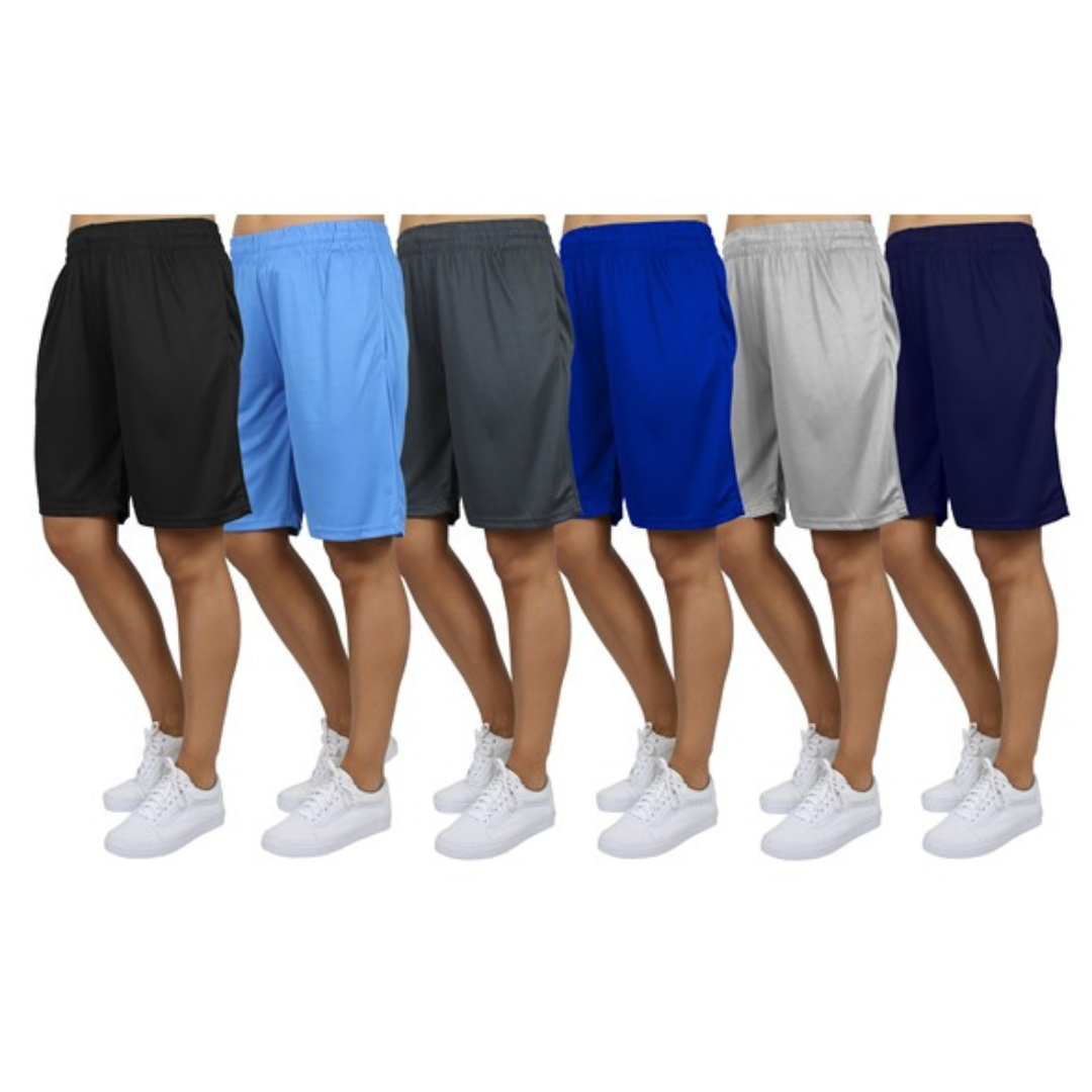 6-Pack Women's Loose Fit Moisture Wicking Performance Mesh Shorts