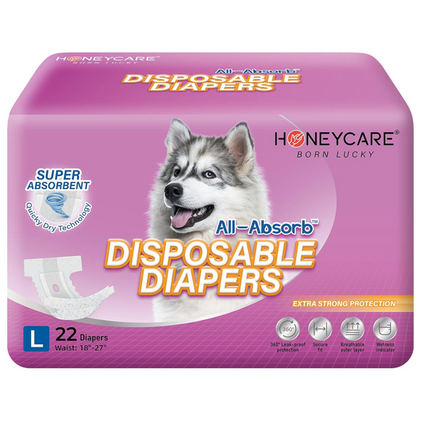 22-Count Honey Care All-Absorb Disposable Dog Diapers