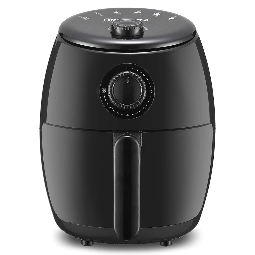 Elite Gourmet 1000W 2.1 Quart Personal Compact Electric Hot Air Fryer