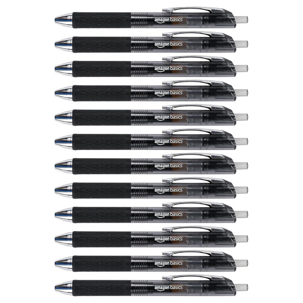 12-Count Amazon Basics Retractable 0.7mm Fine Point Gel Pens