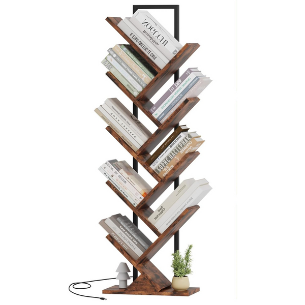 Qupui 9 Tier Tree Bookshelf With LED Lights