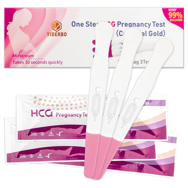 3-Count Yiderbo Pregnancy Test Pink HCG Early Detection Home Sticks