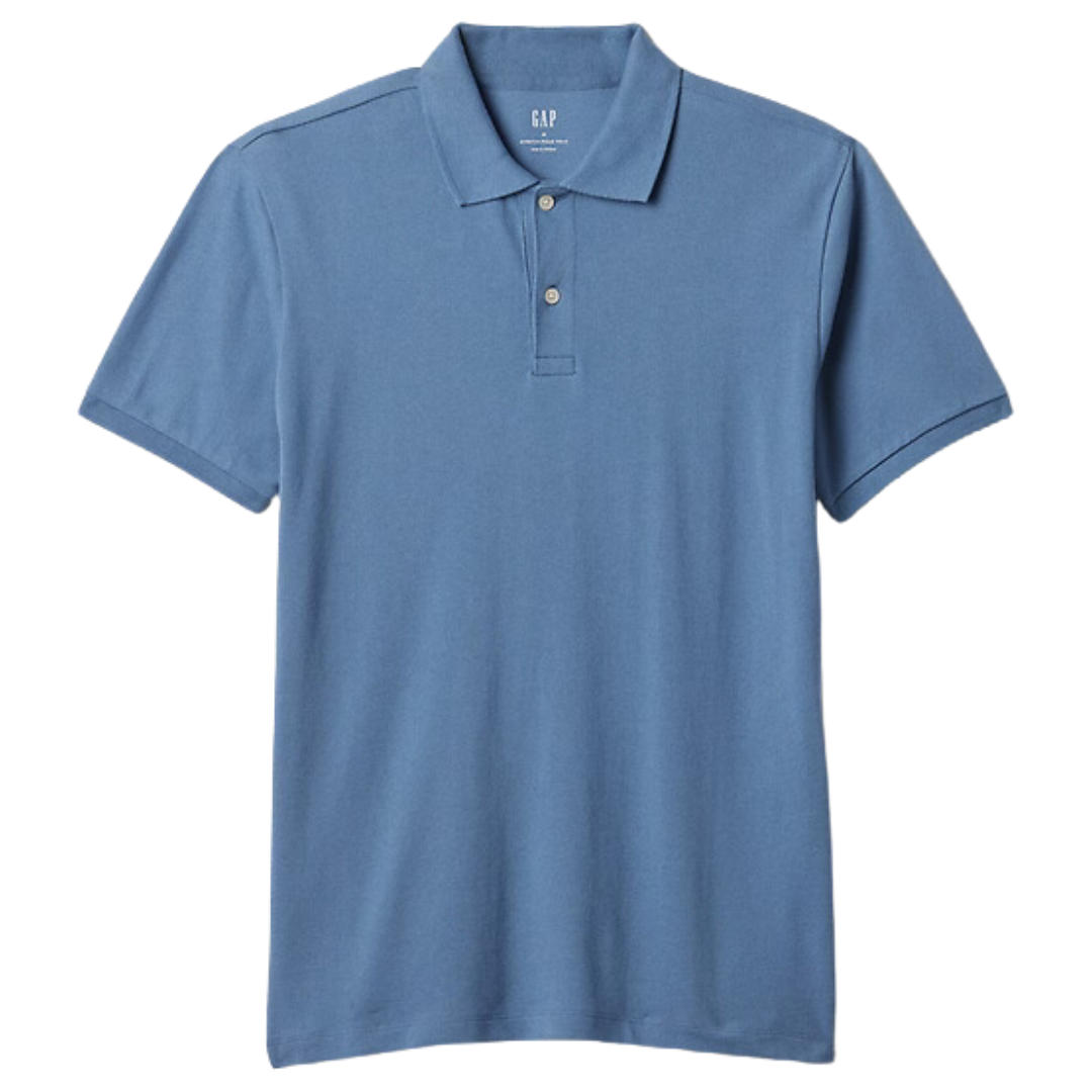 Gap Factory Men's Stretch Pique Polo Shirt (Bainbridge Blue)