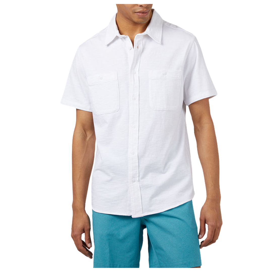 Men's Soft Wash Knit Short Sleeve Button-up Shirt (3 Colors)