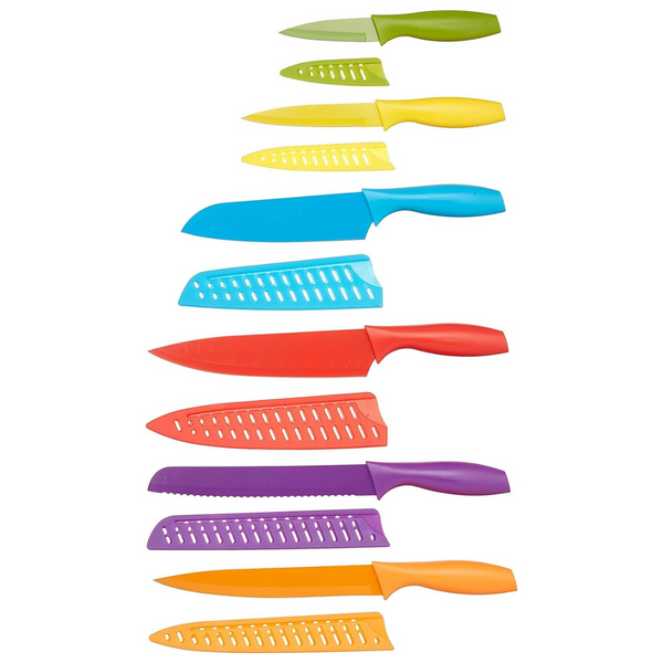 Amazon Basics Color-Coded Kitchen 12-Piece Knife Set