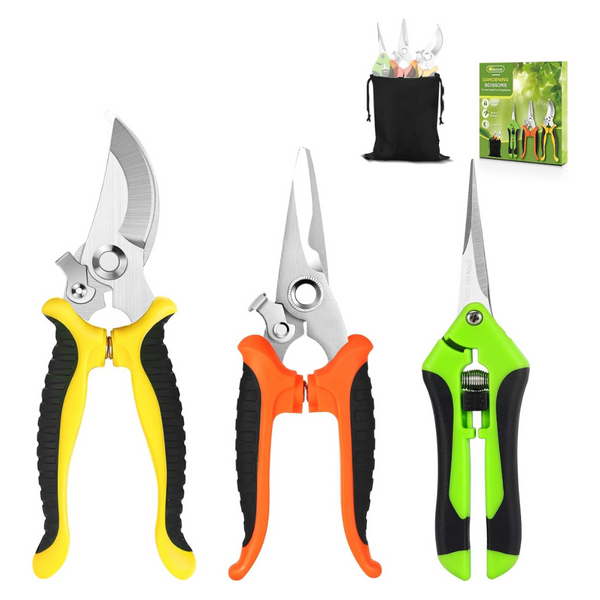 3-Pack Wevove Stainless Steel Pruning Shears