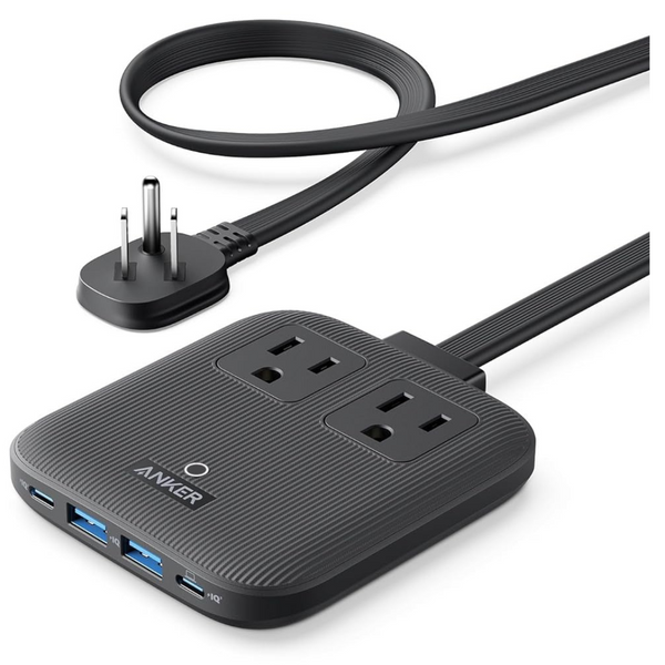 Anker 6-In-1 67W Max USB-C Power Strip With Flat Plug & 5Ft Cord