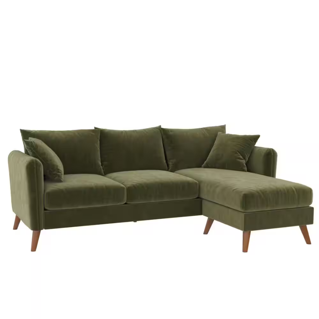 Novogratz Magnolia 84" Rounded Arm L Shaped Reversible Sectional Sofa