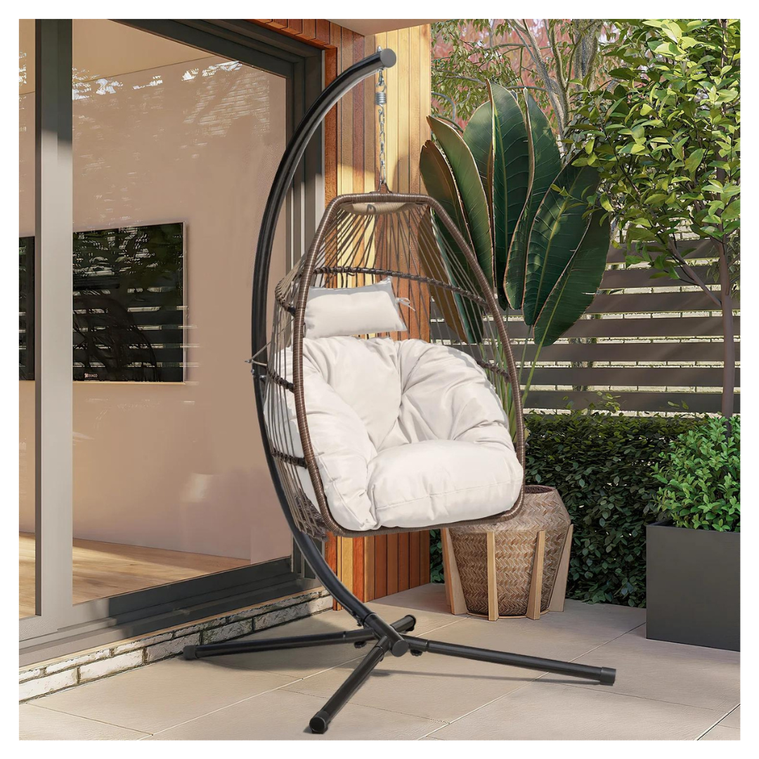 Homall Indoor Outdoor Patio Wicker Swing Egg Chair (2 Colors)