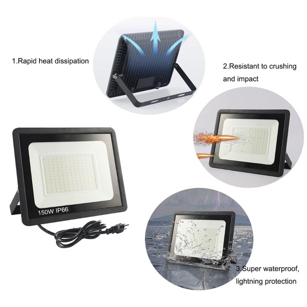 4-Pack Outdoor 100w 11100lm LED Flood Light