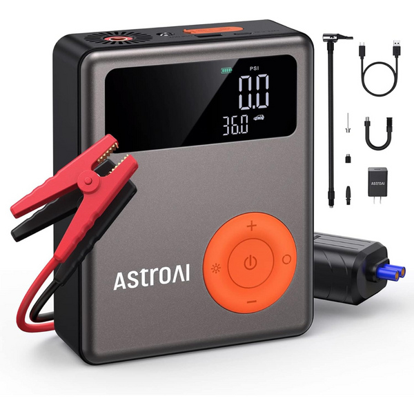 AstroAI 1750a 12v Battery Jump Starter With 150psi Digital Tire Inflator