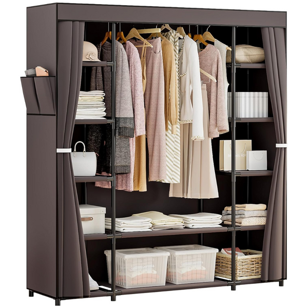 Portable 59" Closet Rack With 12 Storage Shelves